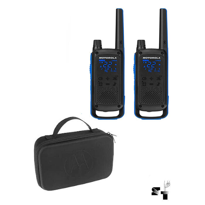 Par de Handies Motorola T802 56 km - 22 Canales - Digital - Bluetooth + Maletn