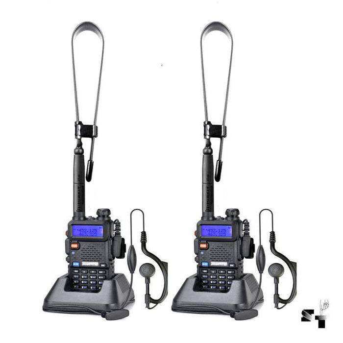 Par de Handie Baofeng Bibanda Uv5r 8w Uhf Vhf Recargable Manos Libres